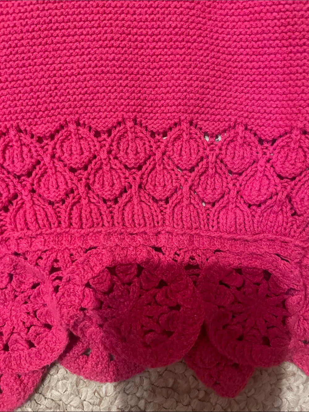 abercrombie kids Crochet Hem Sleeveless Tank - White & Fuchsia - Picture 4 of 6